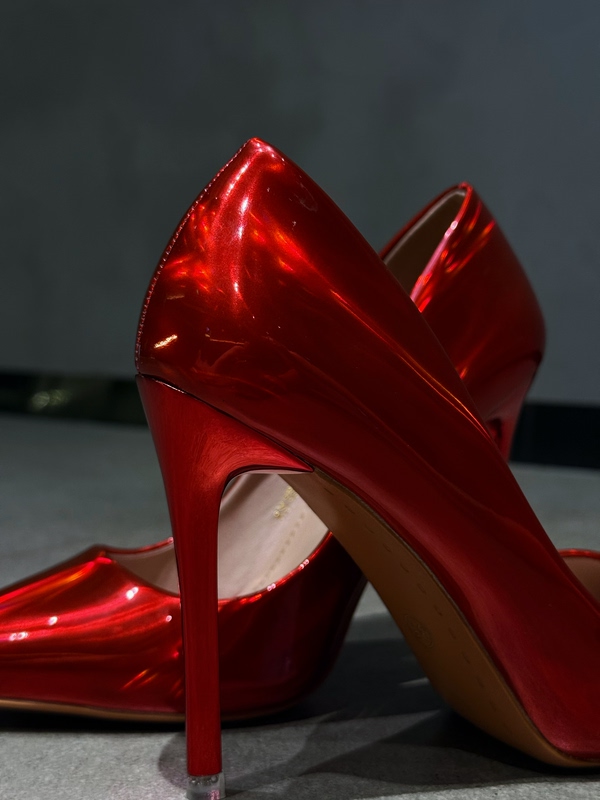 Carmen Store New Laser Red Pumps Red High Heels High-End Shallow Mouth Sparkling Jazz Dance Shoes