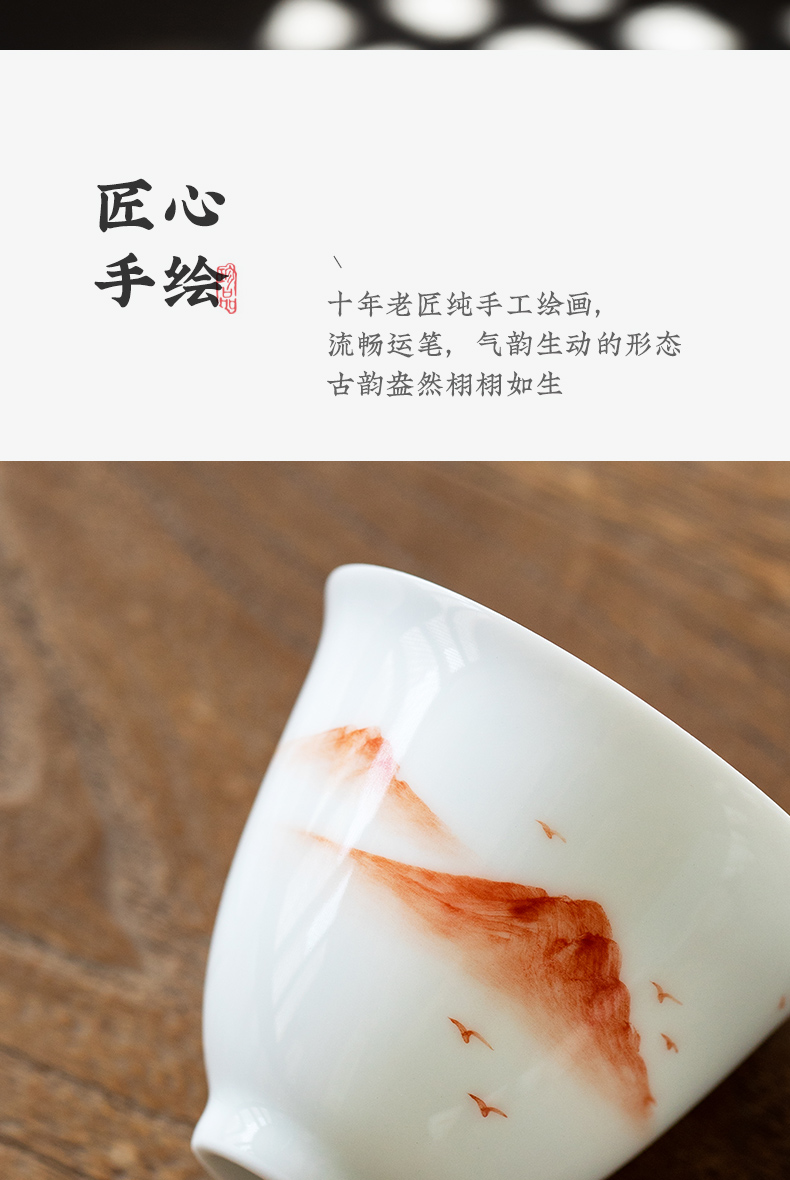 Ultimately responds to hand - made noggin thin foetus ceramic sample tea cup kung fu tea tea, teapots sweet white porcelain cup a single master