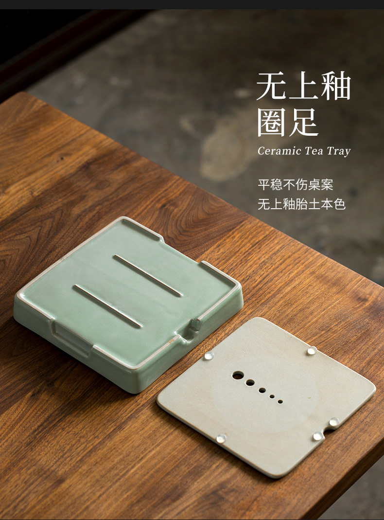 Ultimately responds to small ceramic tea tray household small dry tea saucer plate of Japanese sea water dry plate of kung fu tea tea