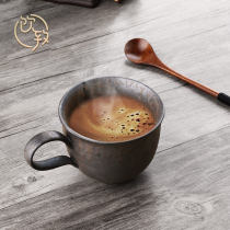 Drinking into gilt kiln Japanese style rough pottery mug retro hand Coffee Cup afternoon tea ceramic tea cup water Cup