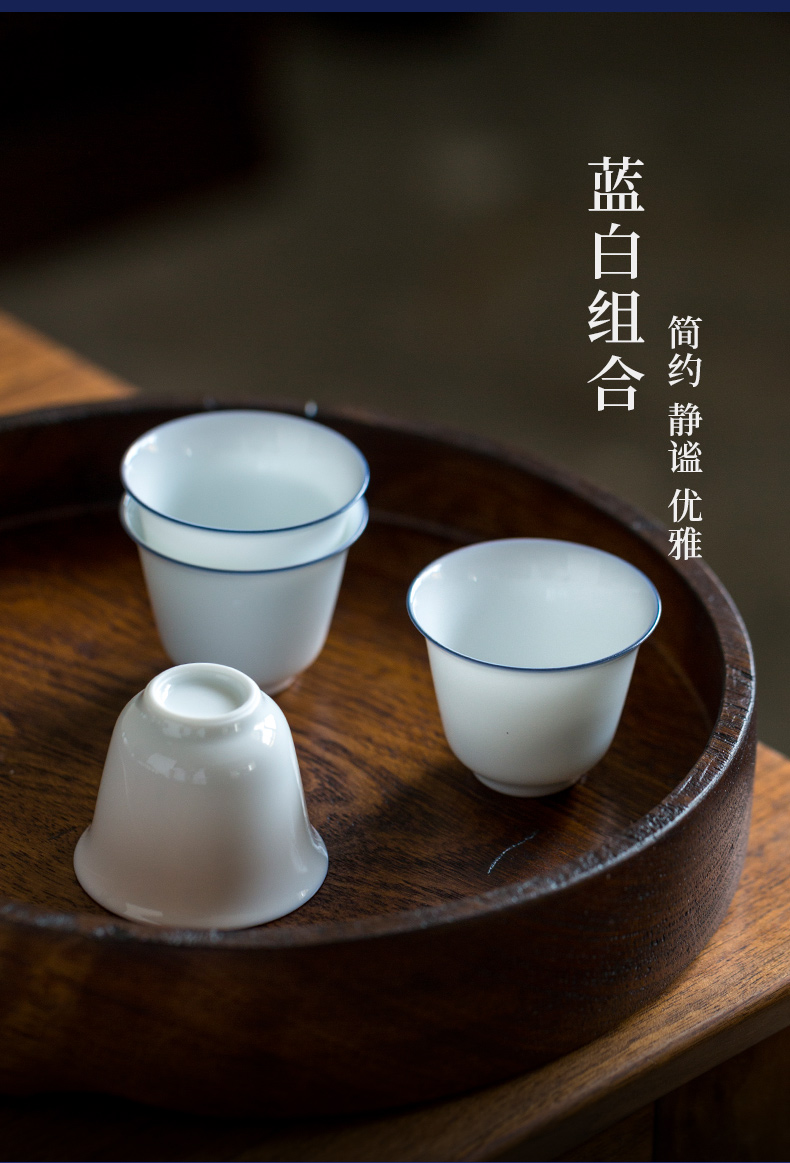 Ultimately responds to jingdezhen sweet white porcelain teacup manual sample tea cup large master cup household glass cup kung fu tea set