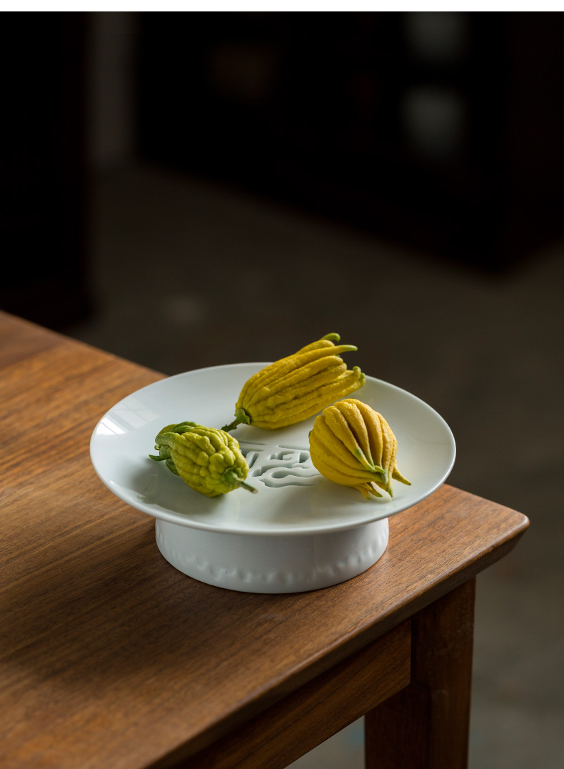Ultimately responds fruit tray can drop to large Chinese ceramics high tea tray snack tray tea water pot bearing fission