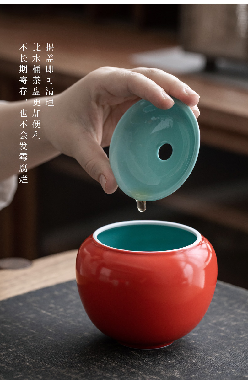 Ultimately responds to the double glaze built water Japanese home zen cup hot wash to small bucket ceramic tea wash to kung fu tea set with a cover on it