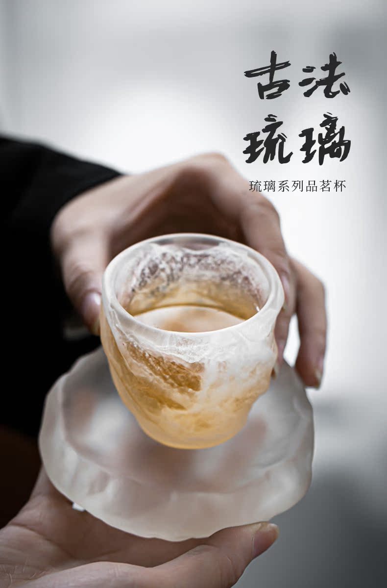 Drinking to a glass cup sample tea cup wine frozen burn tea tea set is irregular, Japanese small cups kunfu tea cup