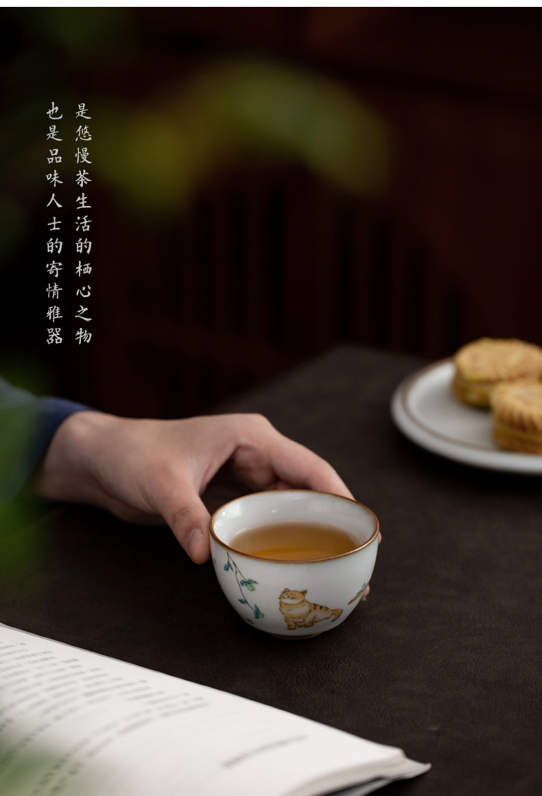 Ultimately responds to up ceramic sample tea cup archaize slicing can raise kung fu tea tea cup large master cup single CPU