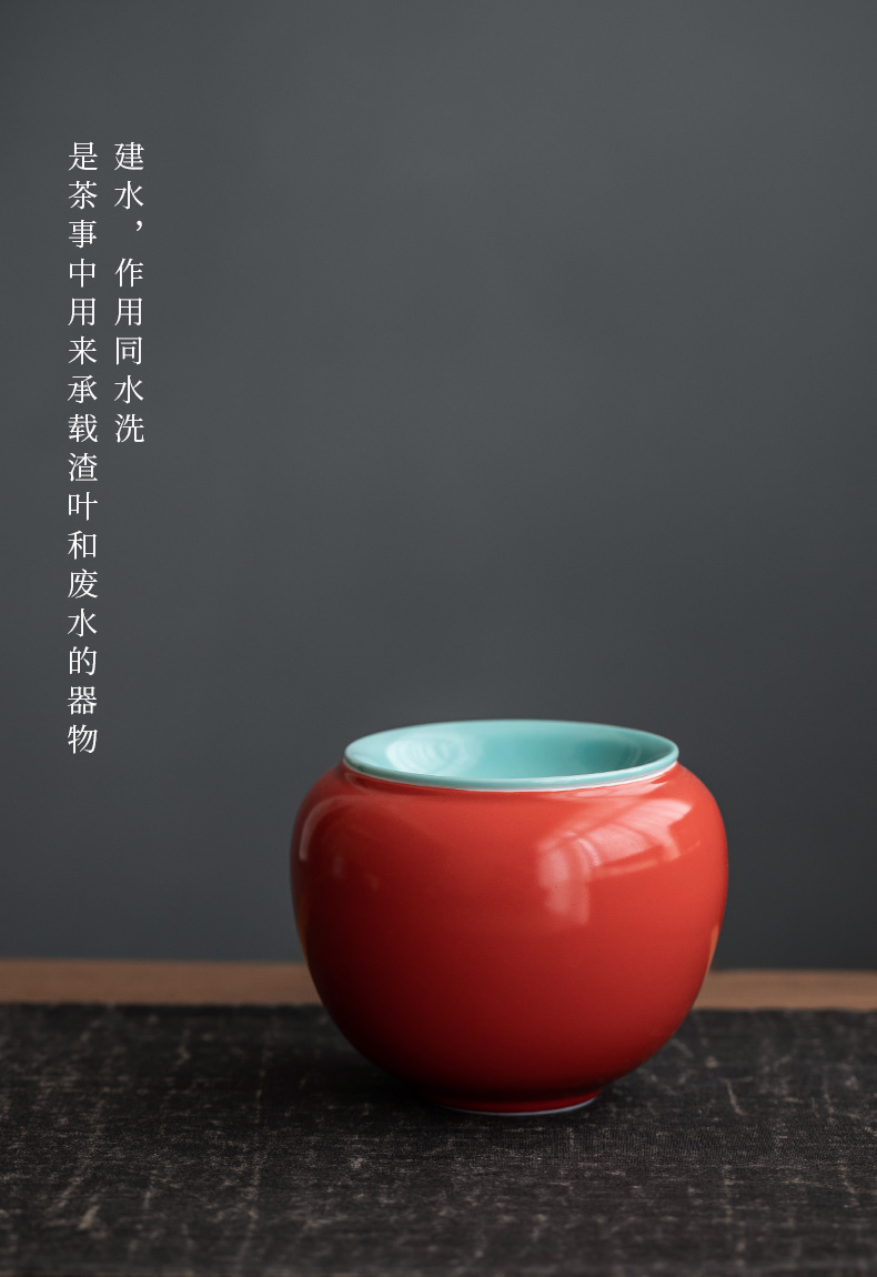 Ultimately responds to the double glaze built water Japanese home zen cup hot wash to small bucket ceramic tea wash to kung fu tea set with a cover on it