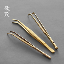 Drinking metal copper tea clip wash tea cup clip tea knife tea set zero with tea tweezers tea ceremony six gentlemen teaspoon single