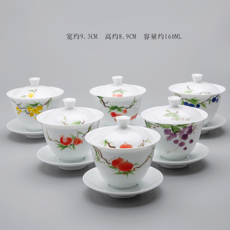 Ultimately responds to the manual only three mercifully tureen jingdezhen hand - made pastel thin foetus white jade porcelain cups from a single tea sets