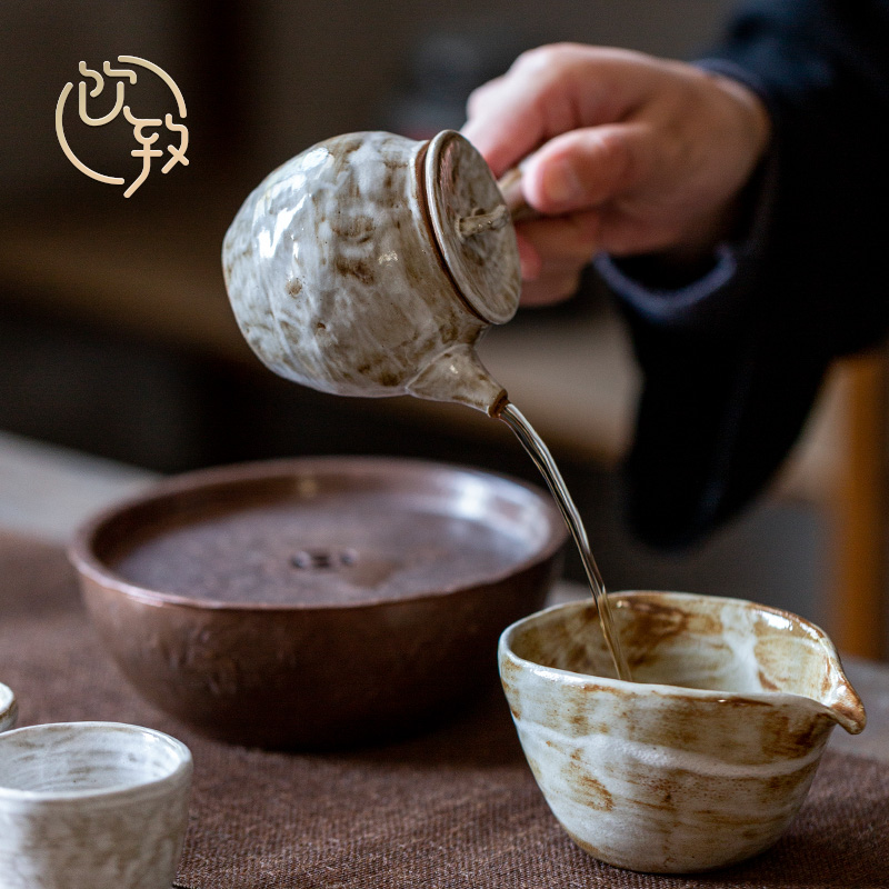 Ultimately responds to hand the wood up change retro side put the pot of Japanese tea set single pot of a single filter ceramic checking teapot
