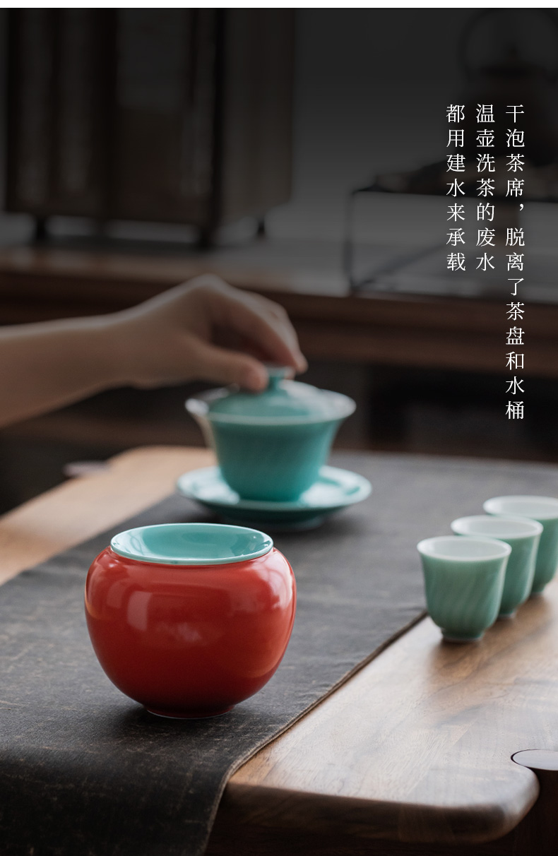 Ultimately responds to the double glaze built water Japanese home zen cup hot wash to small bucket ceramic tea wash to kung fu tea set with a cover on it