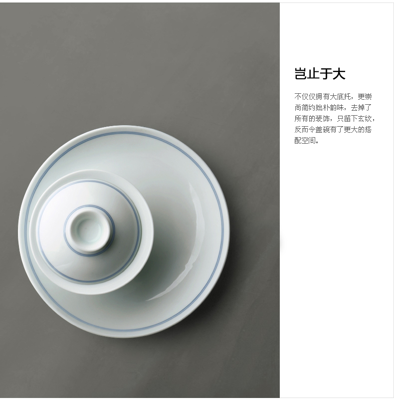 Three to make tea drinking to jingdezhen hand - made tureen single dry terms plate ceramic cups hot tea set size
