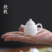 Yizhi white porcelain pocket mini teapot Fingertip pot Small tea ceremony ornaments Handmade single pot ceramic non-purple sand