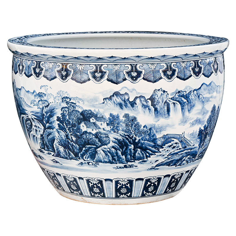 Packages mailed jingdezhen ceramic tank 1 m extra large household porcelain jar goldfish bowl sitting room of large courtyard tortoise cylinder
