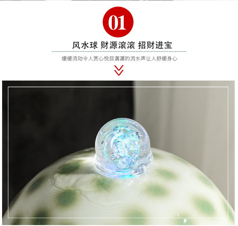 Jingdezhen ceramic fish small sitting room aquarium water fountain creative household humidifier water tank