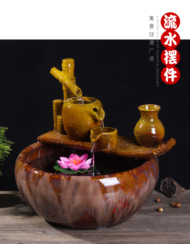 Package mail jingdezhen ceramic aquarium goldfish bowl lotus cylinder tortoise ceramic creative fish goldfish bowl aquarium