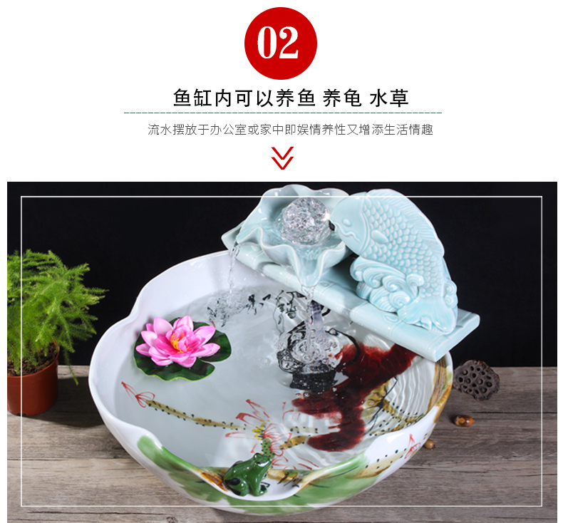 Package mail jingdezhen ceramic aquarium goldfish bowl lotus cylinder tortoise ceramic creative fish goldfish bowl aquarium