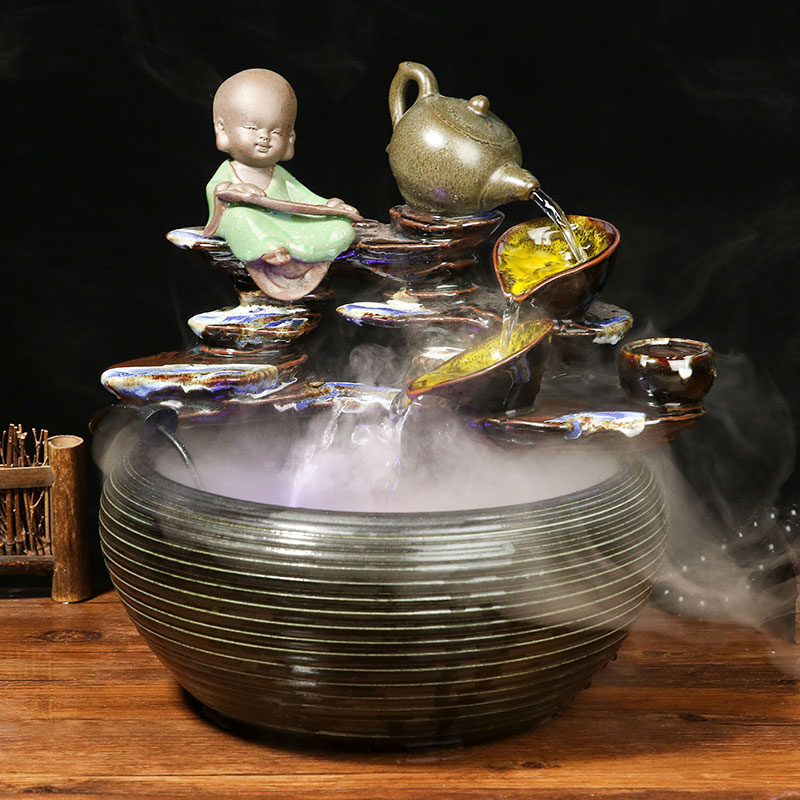 Jingdezhen ceramic aquarium water fountain cycle creative decoration humidifier furnishing articles sitting room of the water