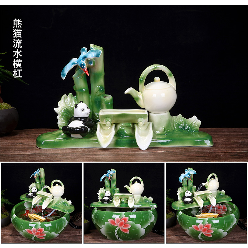 Jingdezhen ceramic aquarium creative household humidifier small fish water, water fountain place indoor