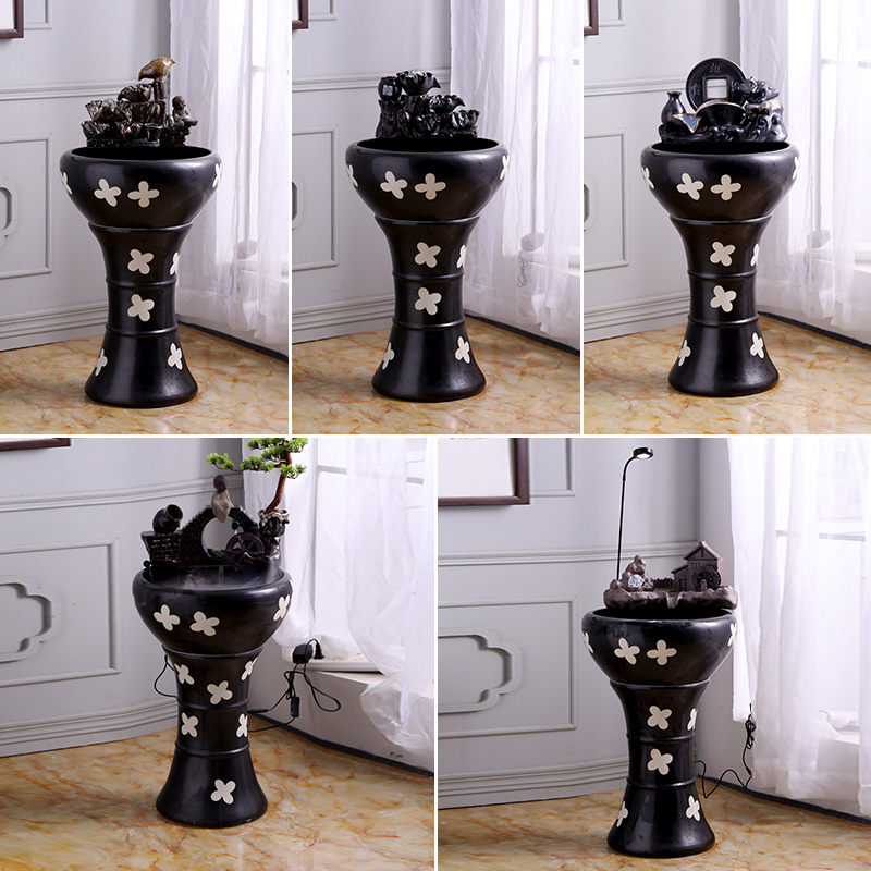 Jingdezhen to restore ancient ways small ceramic - oxygen tank circulation water filter fish bowl sitting room aquarium water furnishing articles