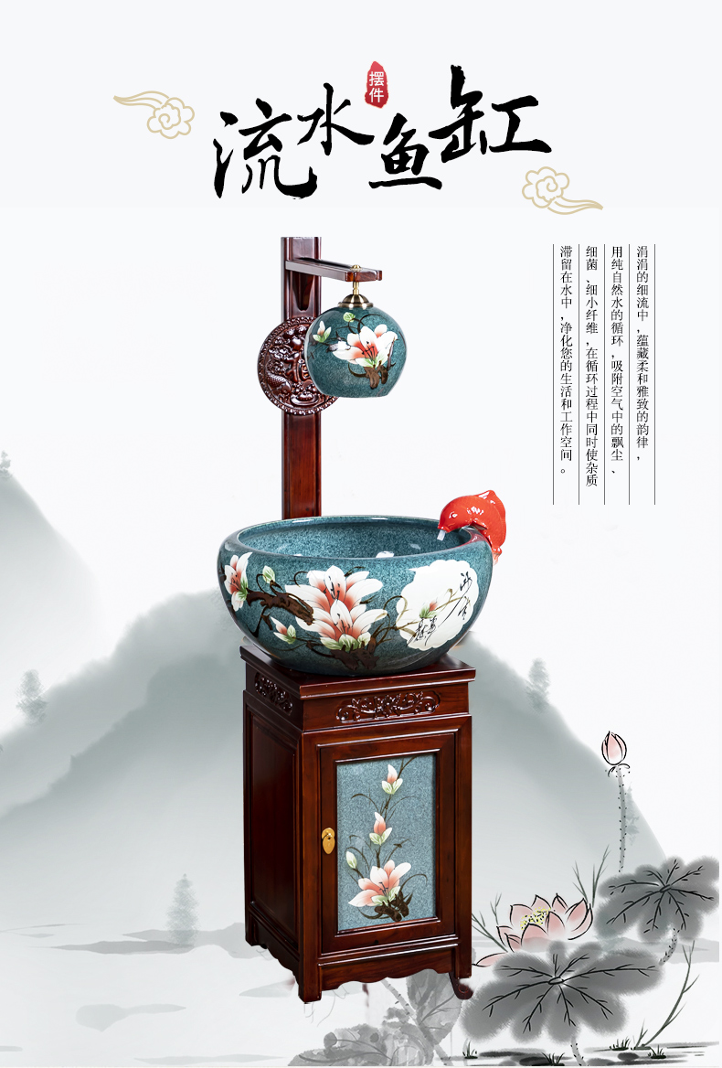 Jingdezhen ceramic cabinet demand goldfish tank be born feel sea cylinder porcelain jar home sitting room porch fish bowl