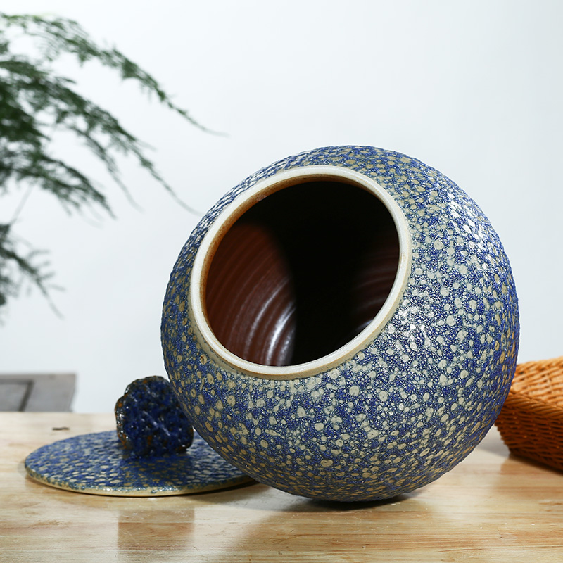 Jingdezhen household moistureproof insect - resistant seal type ceramic barrel ricer box with cover storage tank 20/30 kg of flour