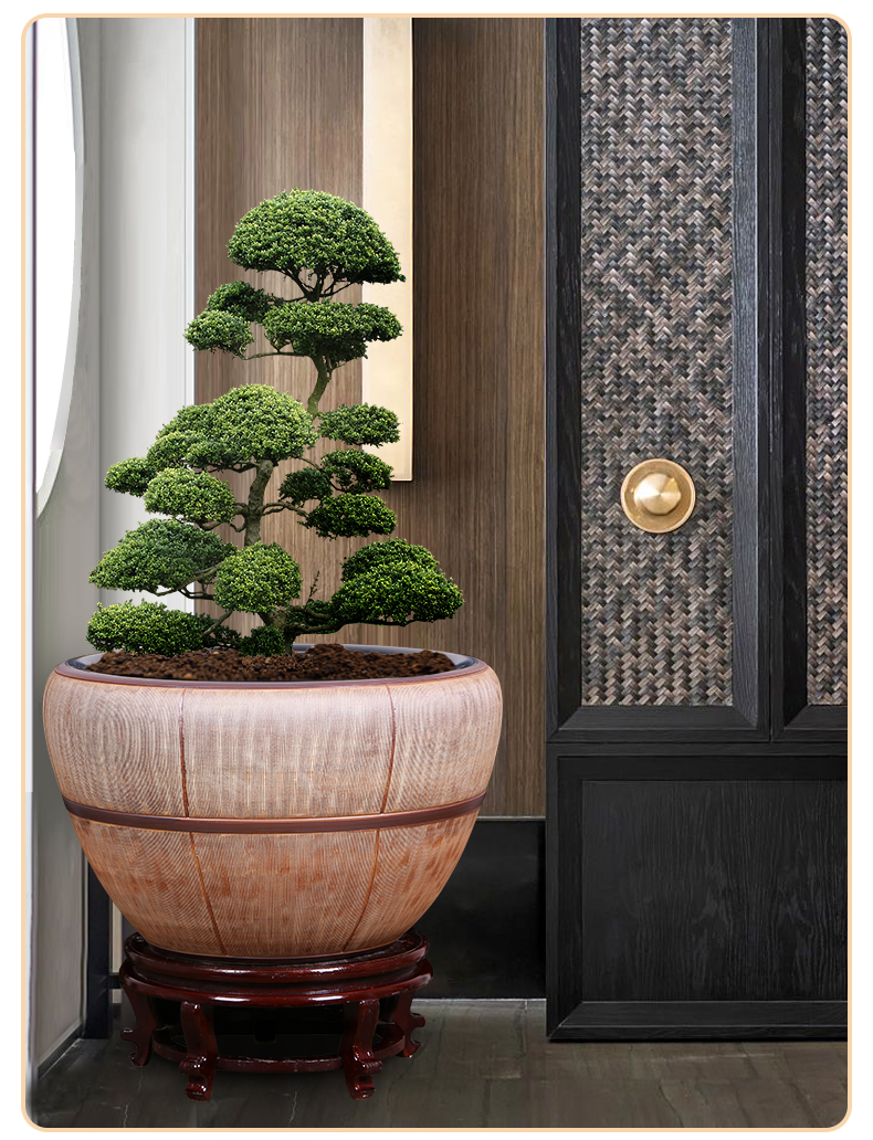 Package mail jingdezhen ceramic aquarium turtle cylinder goldfish bowl lotus flower pot lotus large painting and calligraphy tank