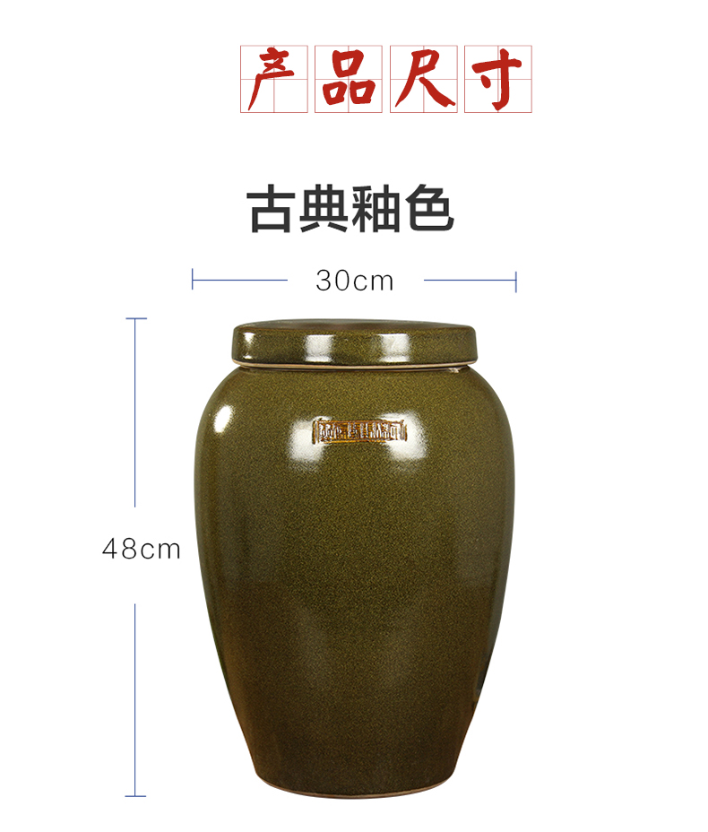 Jingdezhen household moistureproof ceramic cylinder barrel ricer box 20 jins of 50 kg of the packed with cover cylinder tank rice storage tank