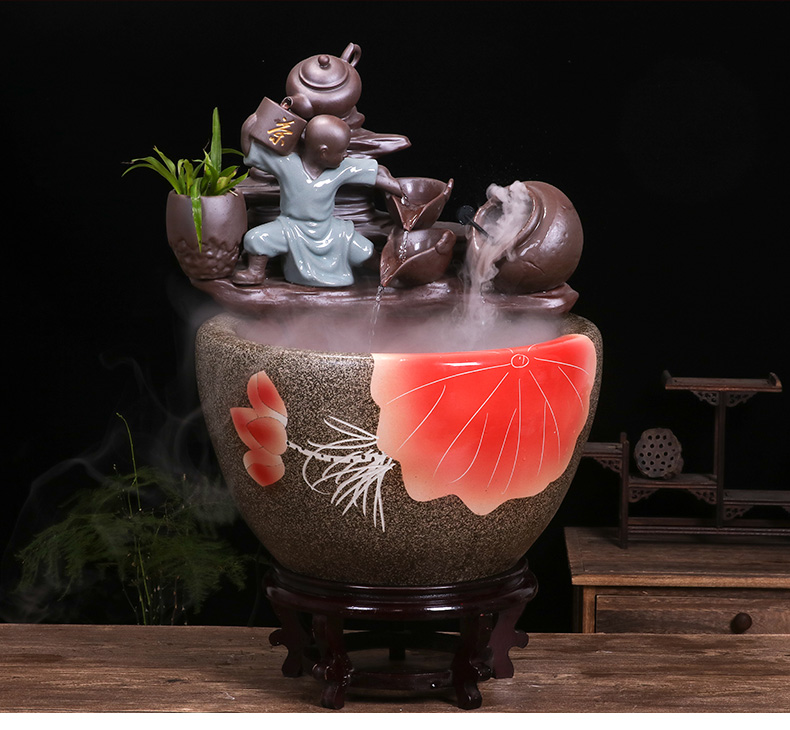 Jingdezhen ceramic aquarium small household adornment miniascape of furnishing articles desktop goldfish bowl office sitting room aquarium fish