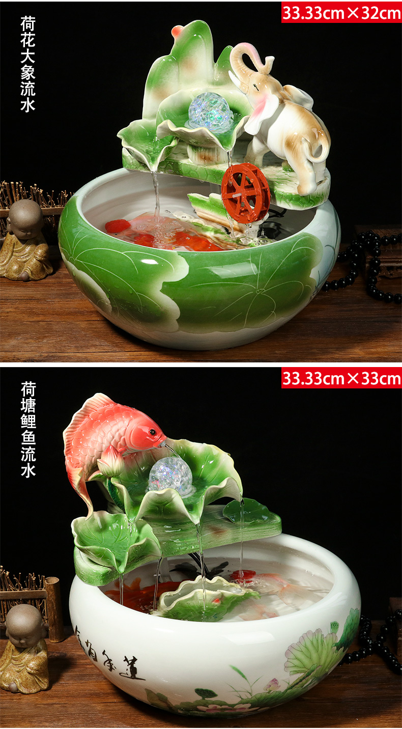 Jingdezhen ceramic small water humidification decoration aquariums furnishing articles circulating water fish farming household act the role ofing is tasted