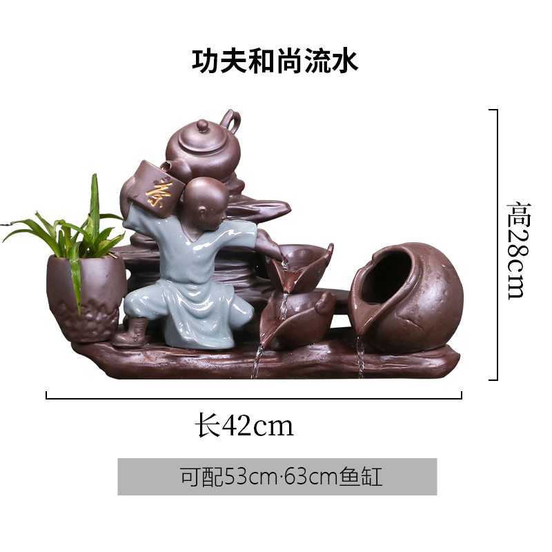 Jingdezhen ceramic aquarium water fountain furnishing articles sitting room of the water cycle in plutus creative a goldfish bowl, furnishing articles