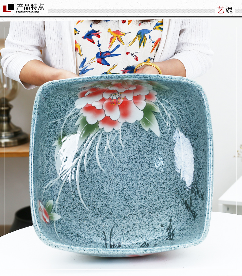 Jingdezhen ceramic aquarium water circulating water of small tortoise cylinder aquarium goldfish bowl small sitting room adornment