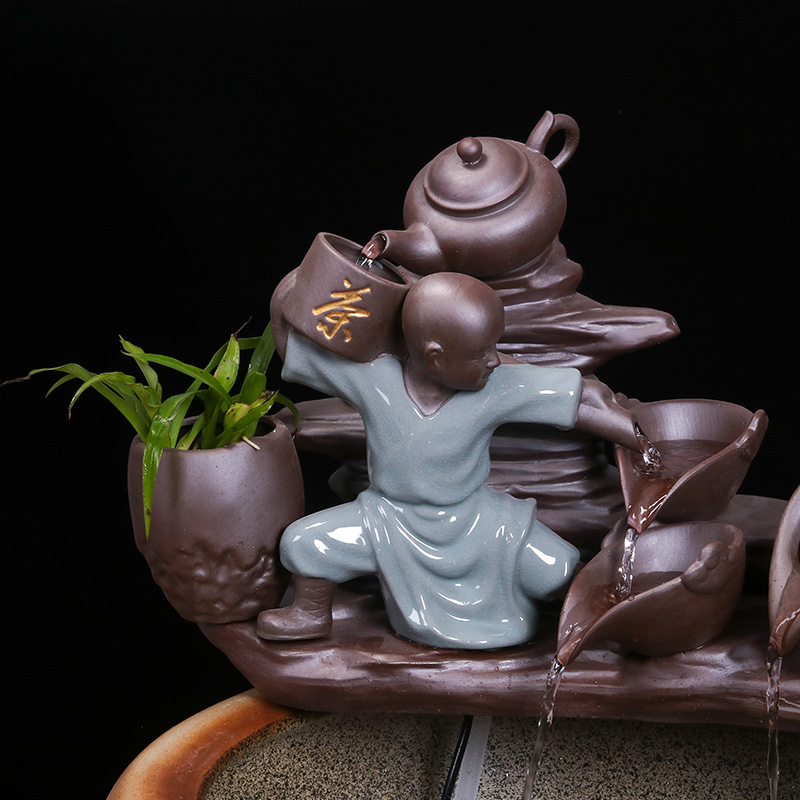 Jingdezhen ceramic goldfish bowl sitting room balcony office water fountain aquarium place feng shui plutus fish bowl
