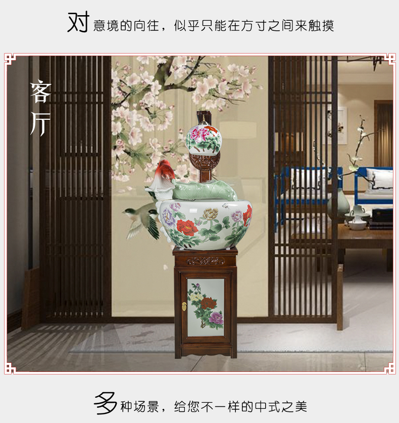 Art spirit of jingdezhen ceramic aquarium tank circulation water filter and oxygen goldfish bowl sitting room the tortoise cylinder aquarium