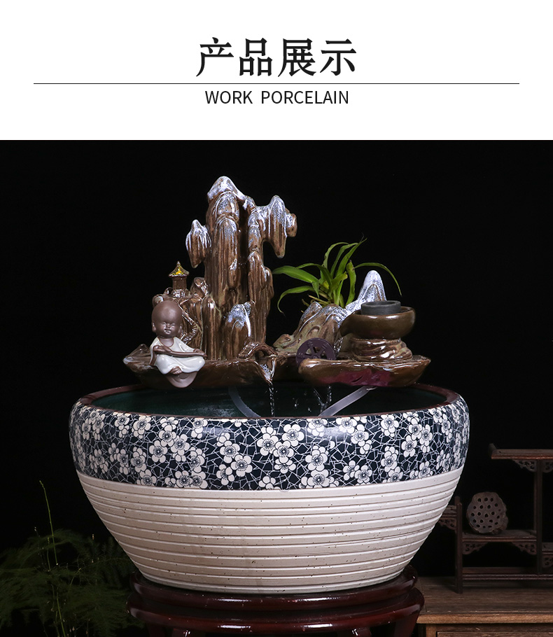 Package mail jingdezhen ceramic circulating water fountain in the goldfish bowl sitting room feng shui furnishing articles the lotus pond lily bowl lotus basin