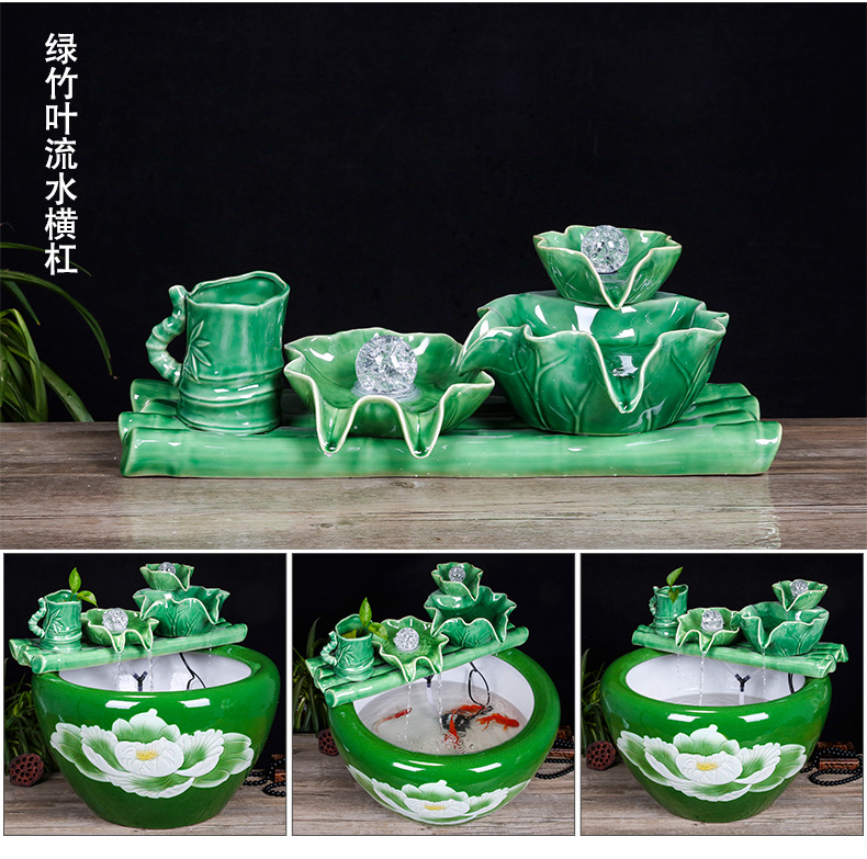 Jingdezhen ceramic aquarium creative household humidifier small fish water, water fountain place indoor