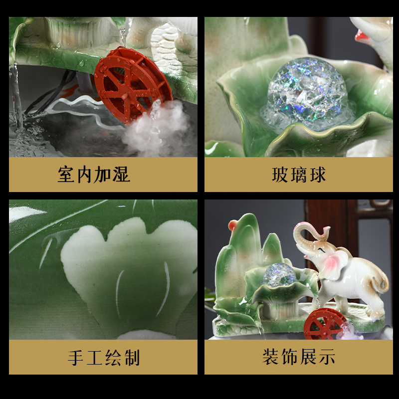 Chinese creative ceramic water aquariums home sitting room goldfish bowl office desktop humidifying geomancy fortune