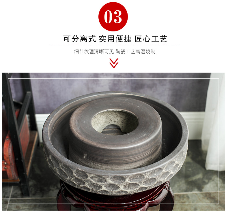 Jingdezhen ceramic fish small sitting room aquarium water fountain creative household humidifier water tank