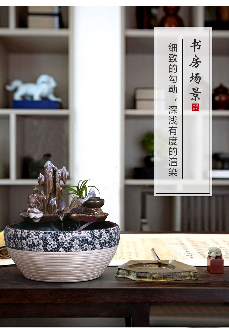 Package mail jingdezhen ceramic circulating water fountain in the goldfish bowl sitting room feng shui furnishing articles the lotus pond lily bowl lotus basin