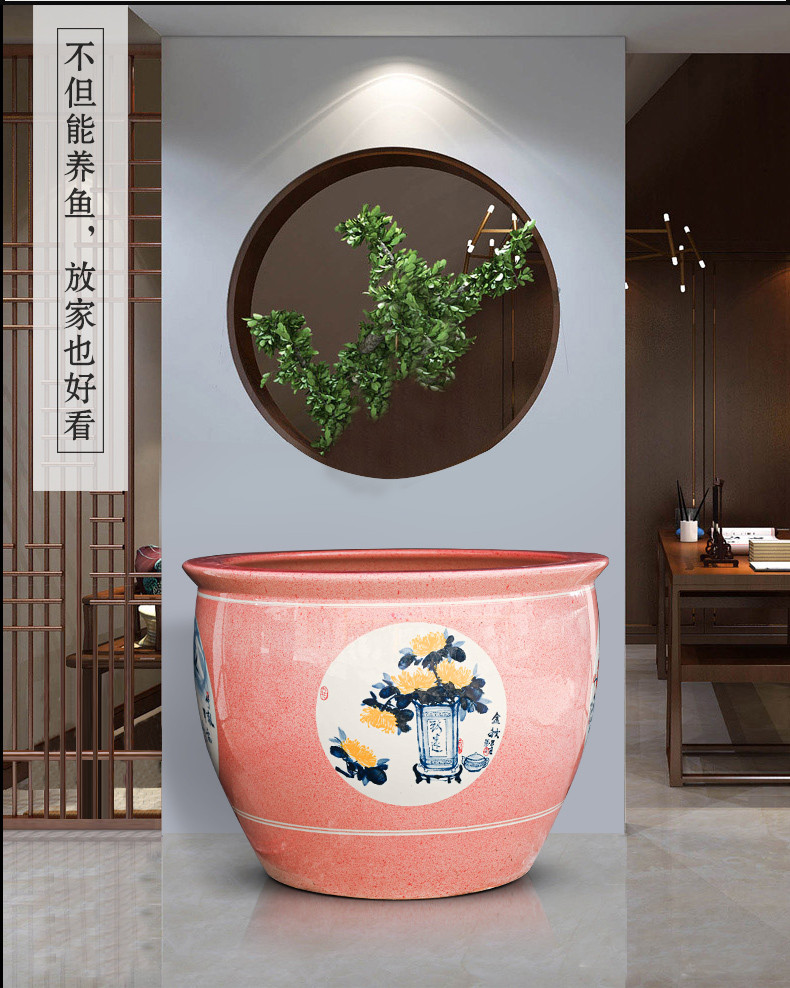 Basin of jingdezhen ceramic aquarium pet gold fish tank water lily lotus king turtle GangPen sitting room place the flood water