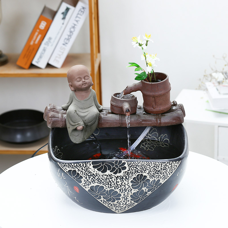 Package mail jingdezhen ceramic aquarium goldfish turtle cylinder water aquarium goldfish bowl creative small sitting room adornment