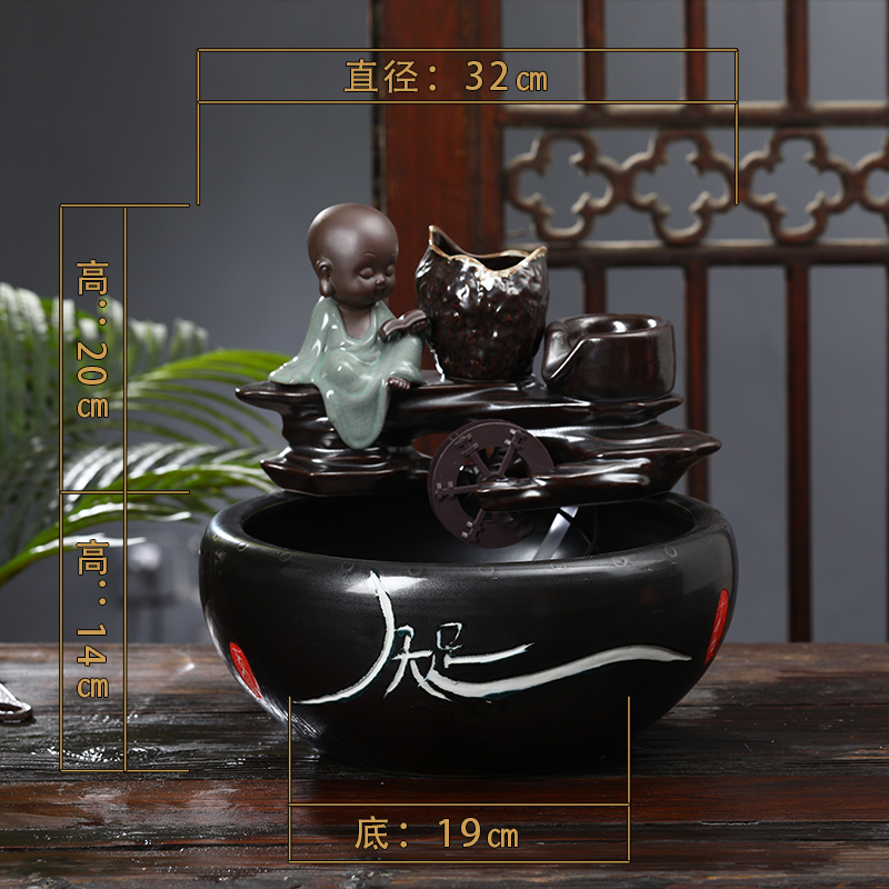 Ceramic creative water fountain place feng shui plutus goldfish bowl office furniture of I sitting room aquarium furnishing articles