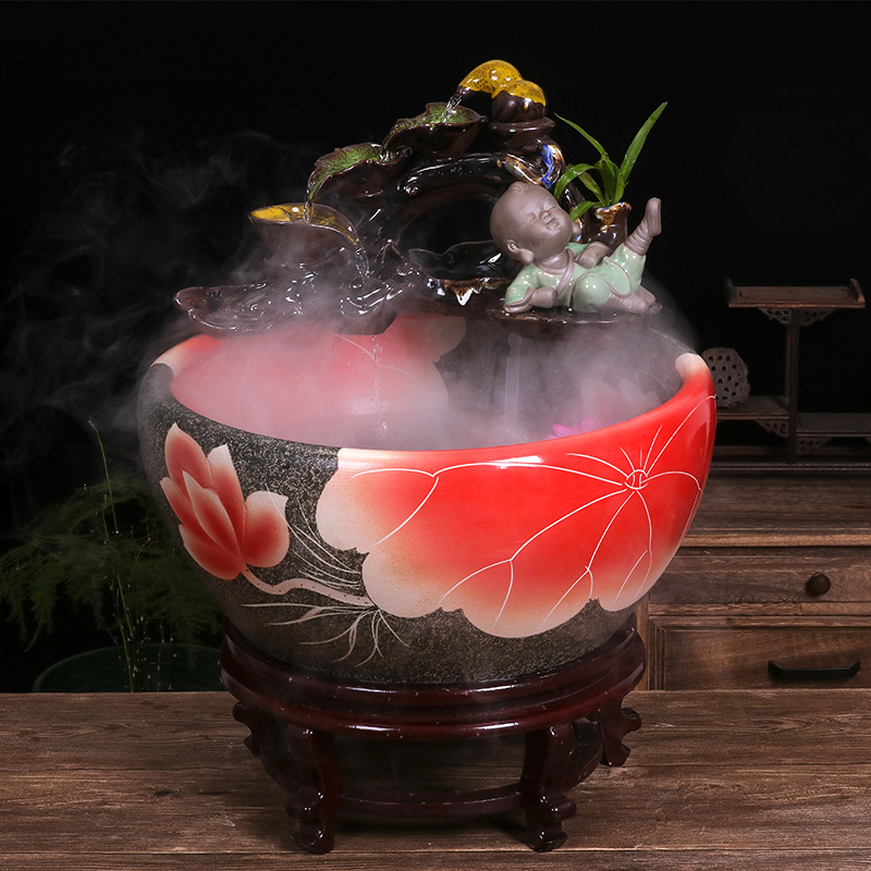 Jingdezhen ceramic aquarium small household adornment miniascape of furnishing articles desktop goldfish bowl office sitting room aquarium fish