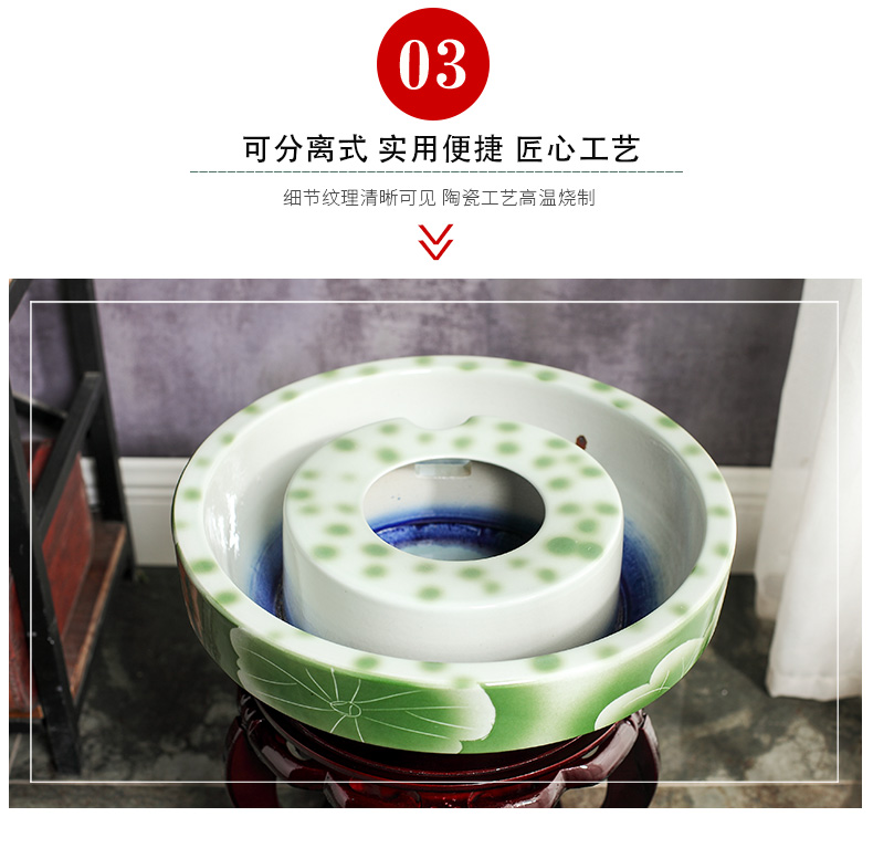 Jingdezhen ceramic fish small sitting room aquarium water fountain creative household humidifier water tank