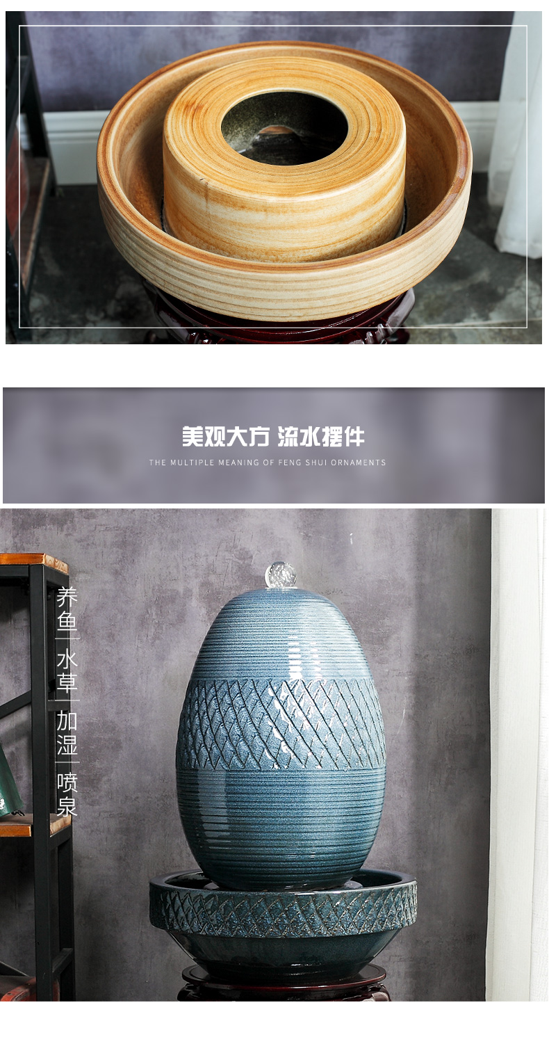 Jingdezhen to live in a small sitting room aquarium furnishing articles ceramic water fountain creative humidifying water tank