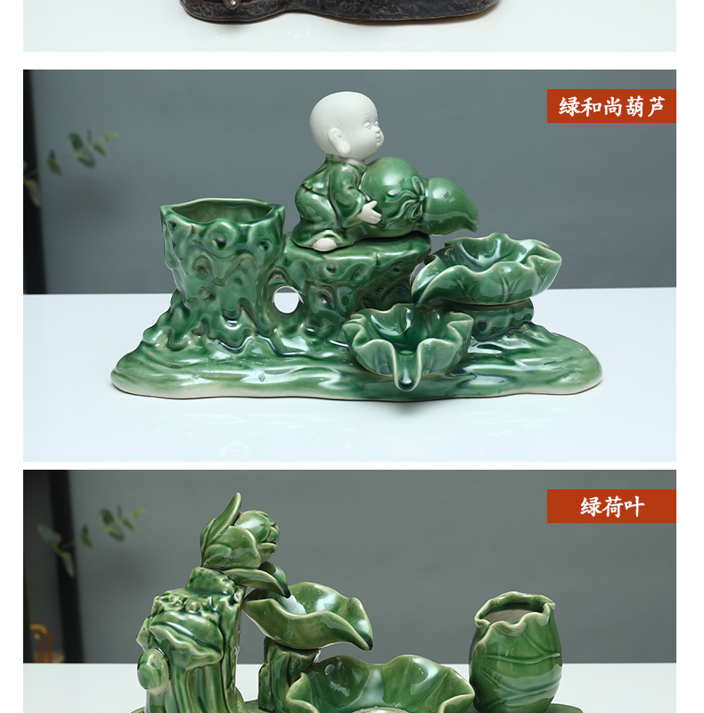 Jingdezhen ceramic aquarium water circulating water device of furnishing articles home sitting room adornment feng shui plutus furnishing articles fish tank