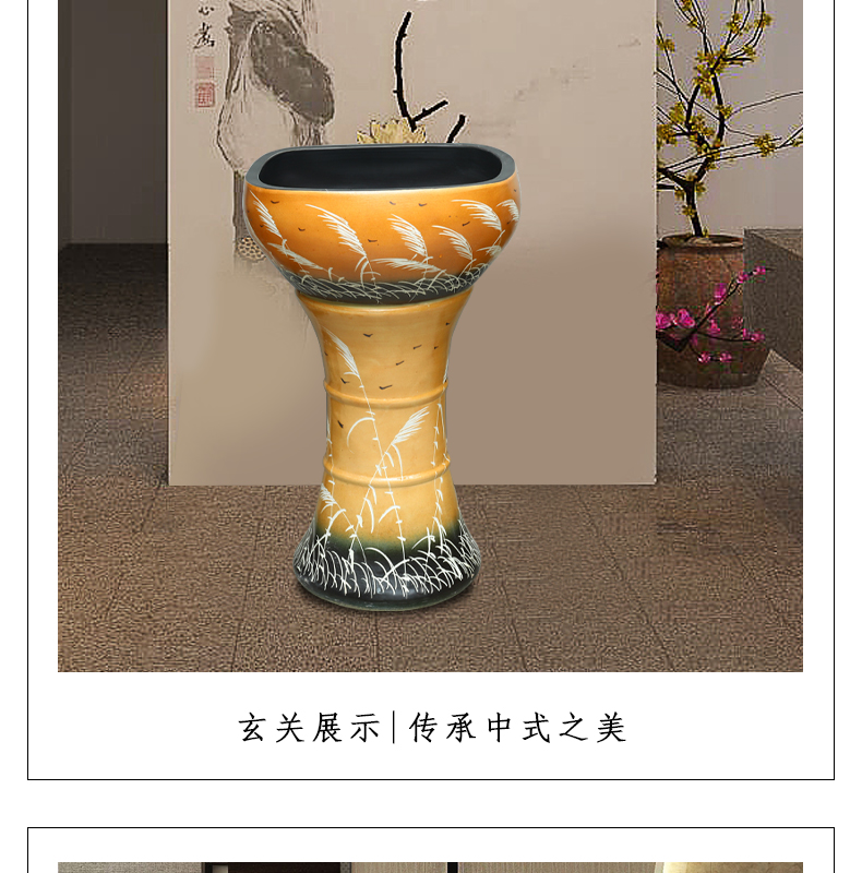 Jingdezhen ceramic aquariums pillar landing LianHe flowerpot brocade carp is suing large goldfish bowl water lily bowl