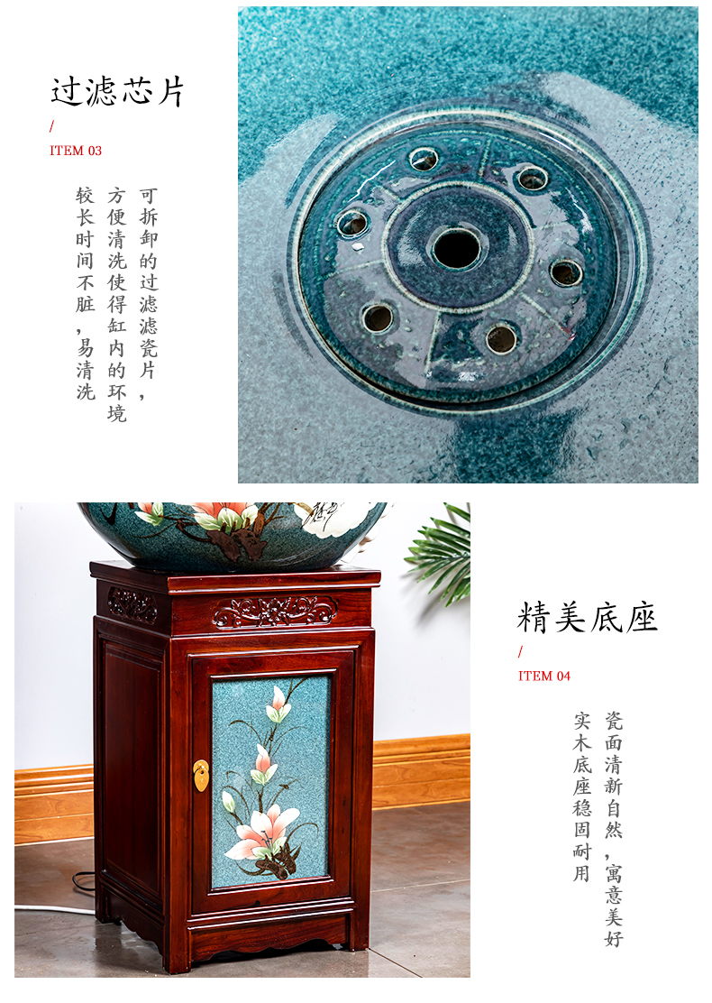 Jingdezhen ceramic cabinet demand goldfish tank be born feel sea cylinder porcelain jar home sitting room porch fish bowl