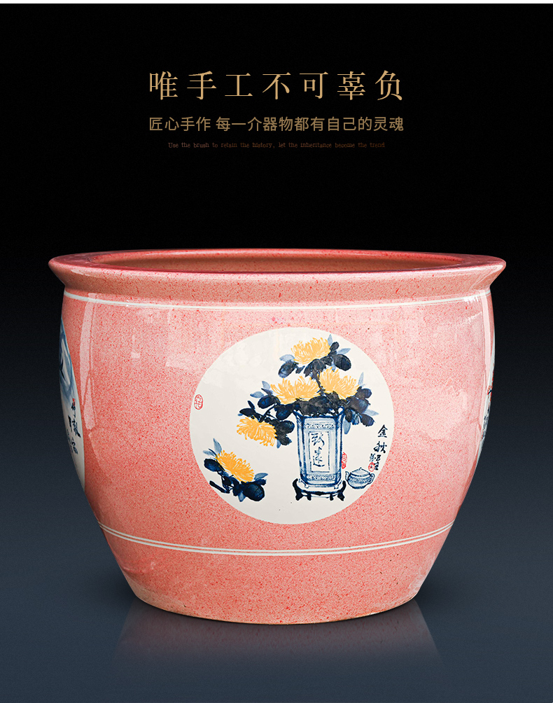 Basin of jingdezhen ceramic aquarium pet gold fish tank water lily lotus king turtle GangPen sitting room place the flood water