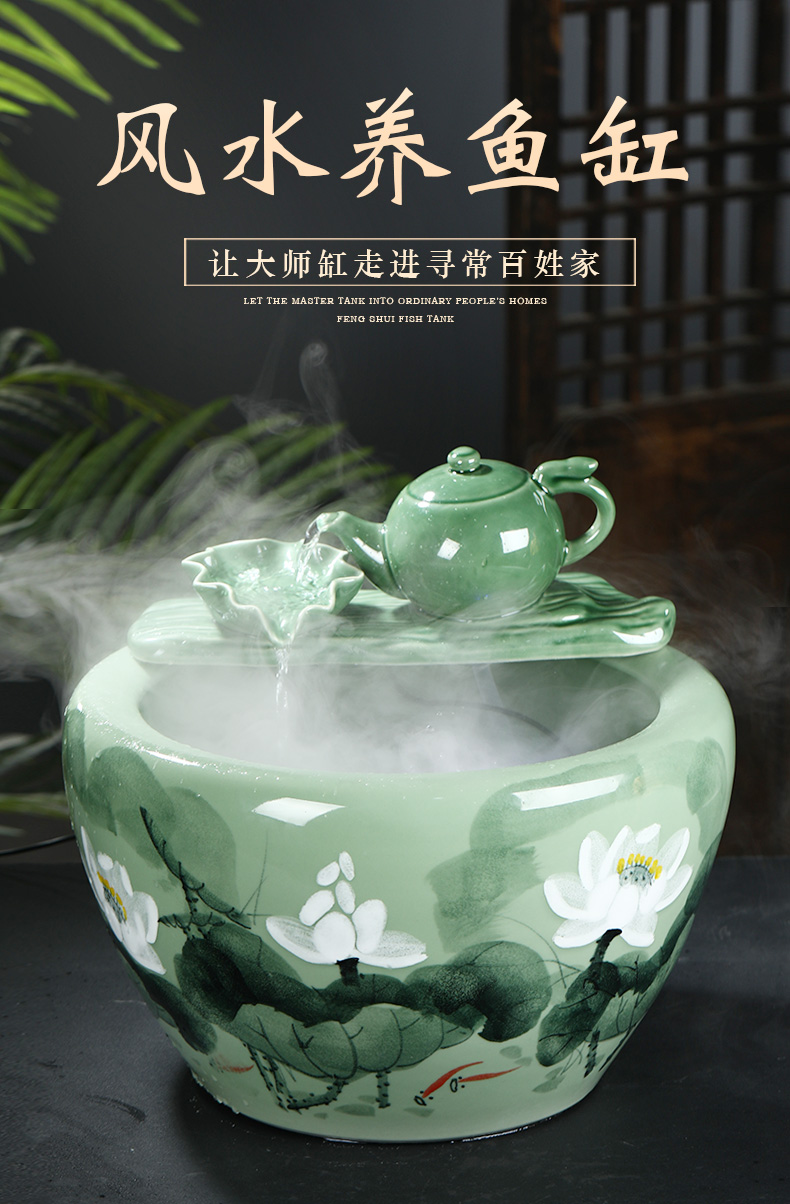 Jingdezhen ceramic aquarium household goldfish bowl sitting room balcony office furnishing articles courtyard water vats fish bowl