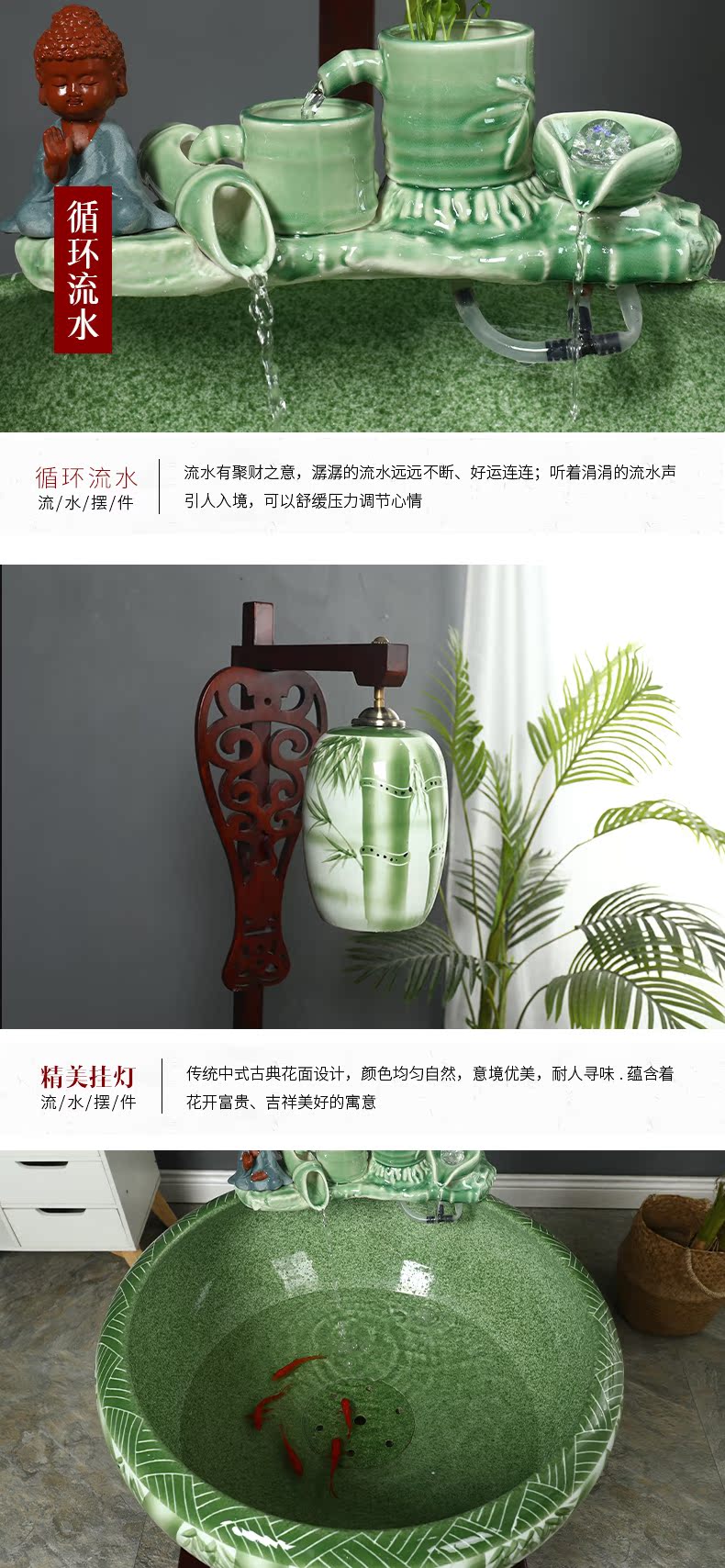 Jingdezhen ceramic tank - oxygen cycle ceramic filter tank porcelain jar goldfish bowl sitting room home decoration